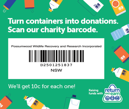 Return and Earn barcode for Possumwood